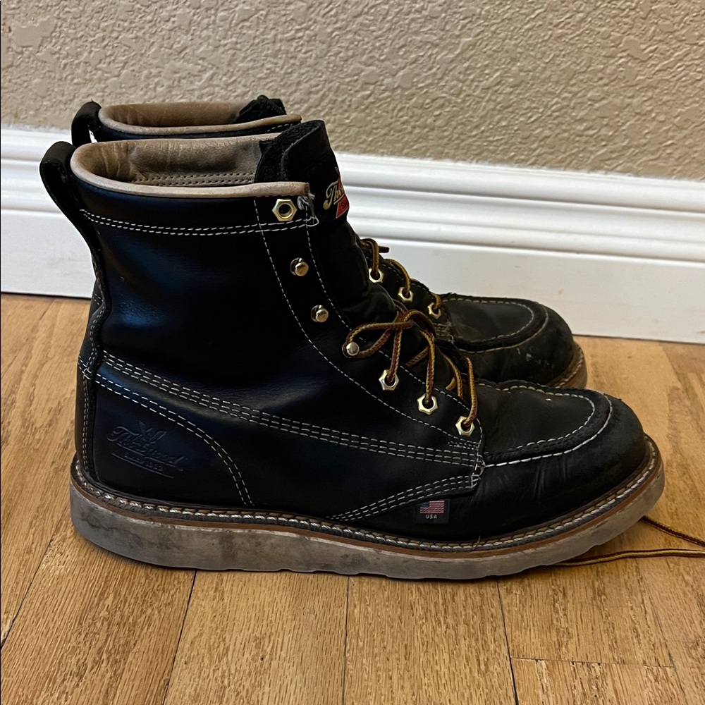 Thorogood Men's Black Leather Boots Size 10.5 D